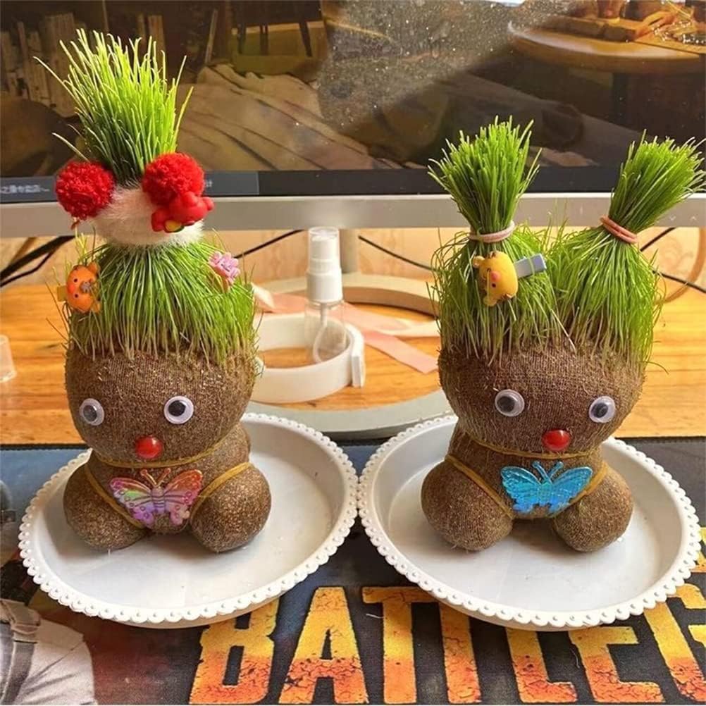 1 Piece Grass Head Doll Bonsai Grass Head Plants